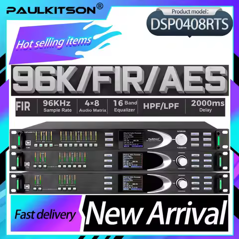 Paulkitson Professional Digital Audio Processor With FIR AES Out Speaker Management System 2/3/4In 4