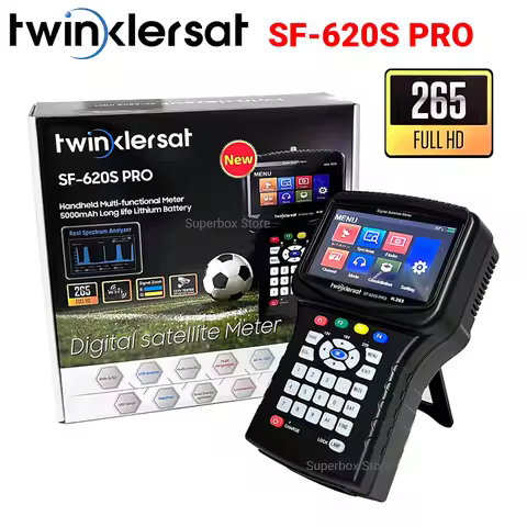 Twinklersat SF-620S Pro Satellite Finder H.265 HEVC 4.3 inch Screen DVB-S2 HD Signal Meter with CCTV