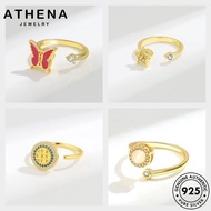 ATHENA JEWELRY Silver Diamond 925 Ring Women Moissanite Fashion Cincin Original Gold Perempuan Adjustable M119