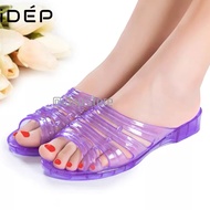 Women's plastic slippers with transparent straps, 3cm high sole, iDEP anti-slip bathroom wear - DL06