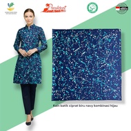 Kain batik kemensos motif ciprat warna biru navy kombinasi tosca