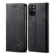 OnePlus 8T Case RUILEAN Retro Denim Leather Flip Wallet Stand Casing Cover for OnePlus 8T