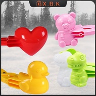 X.B.K 4Pcs Cute Bear Du Dinosaur Snowball Clip Snow Clay Ball Maker Creative Snowballs Mold Snow Sho