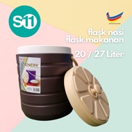 NCI Flask Nasi Fiber/Heavy Duty Rice Bucket/Ice Bucket/Cooler Box/Ice Box/Tong Nasi