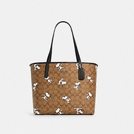 กระเป๋าสะพายของแท้ Coach  6160 City Tote พิมพ์ลาย Snoopy Peanut peanut  ผู้หญิงไหล่กระเป๋าช้อปปิ้ง