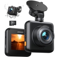 iZEEKER Dash Cam Front and Rear with SD Card, 1080P Full HD Car Camera with Hiden Design, Dual Dash