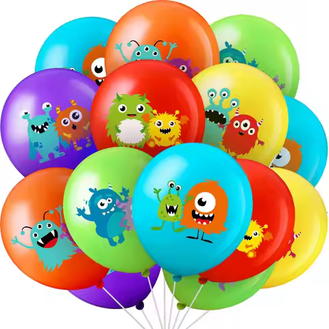 30/60pcs Bash Monster Themed 12inch Latex Balloon Set for Boys and Girls' Birthday Party Supplies Ba