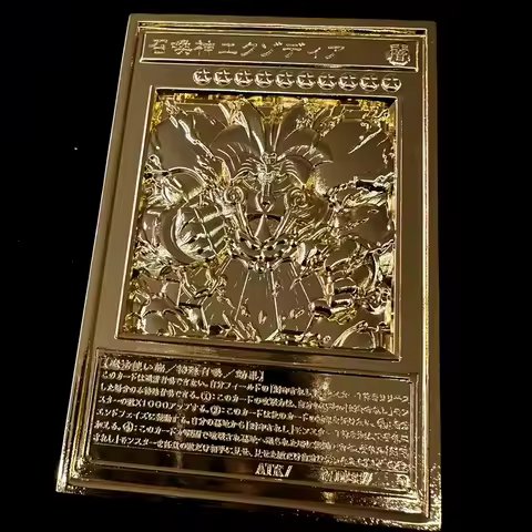59X86Mm Diy Self Made Yu-Gi-Oh! Exodia Mirror Gold Metal Collectible Card Classic Limited Exodia Ani