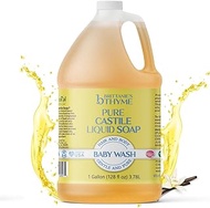 Brittanie's Thyme Organic Pure Castile Baby Wash Refill, 1 Gallon | Made with Olive Oil and Natural Luxurious Essential Oils, Gentle and Pure, Non-GMO, Phthalate Free