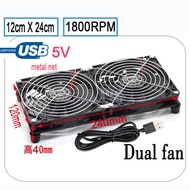 120mm Cooling Fan External Cooler Stand Router Modem  With 5V USB (Dual Fan 1800RPM) ASUSAC3100 AC3200 AC2400 AC66u AC87u AC88u R7000 EVPAD UNBLOCK