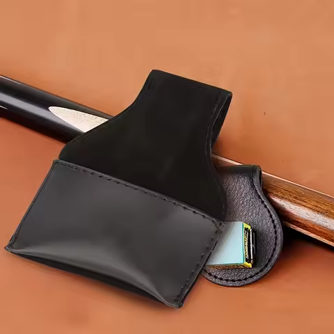 Billiard Accessory Billiard Chalk Bag Billiard Chalk Holder Portable PU Pouch Bag Accessory Black PO