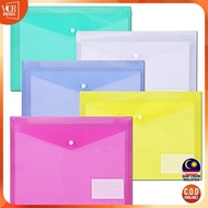 SSD A4 Clear Paper File Folder (with ID Label pocket) Stationery School Office Case PP 6 colors