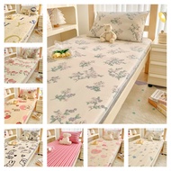 1 PC 100% Cotton All-Include Bed Mattress Cover With Zipper Floral Print Bedsheet Single/Super Single Queen King Size