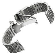 Solid Stainless Steel Watch Straps for Seiko Diving Mesh Watch Band Deployment Buckle Brushed Polished Business 18/20/22/24mm Bracelet
