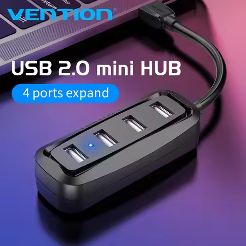 Vention USB 2.0 HUB 4 Port with LED Multi USB Splitter for Lenovo Xiaomi Macbook Pro Air Computer Ac