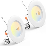 Amico 2 Pack 5/6 inch Motion Sensor Recessed Light, 12.5W=100W, 950LM, 2700K/3000K/4000K/5000K/6000K