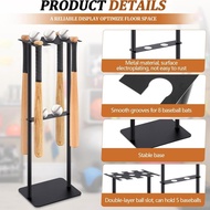 [szxflie3xh] Vertical Baseball Bat Holder Rack Sturdy Iron Display Stand for Home Garage or Dugout O