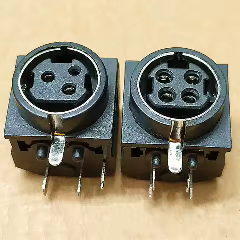 10pcs DIN 3 Core / 4P Horizontal Socket S Terminal MPC Power Terminal PS2 Full Plastic Socket 3/4 Co