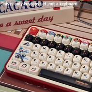 PBT Keycap Cherry MOA pokemon Personality Theme Keycap Dye sublimation Red and Black Keycap English 