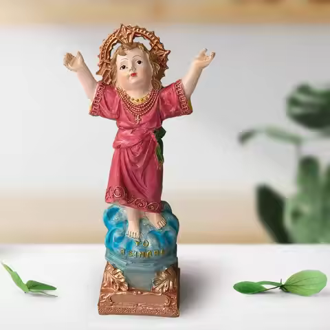 Divino Nino Jesus Figures Holiday Decor Collectible Desk Display Crafts Catholic Statue for Cabinet 