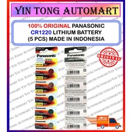 100% ORIGINAL Panasonic CR1220 Lithium Battery (5 pcs) Made In Indonesia