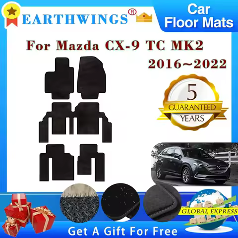 Car Floor Mats For Mazda CX9 CX 9 CX-9 TC MK2 2016~2022 6 Seater Carpets Panel Footpads Anti-slip Pa
