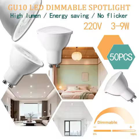 50PCS Dimmable GU10 LED Spotlight Bulbs 9W 7W 5W 3W Natural Lighting 3000K 4000K 6000K Lighting Bulb