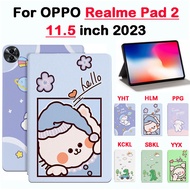 Tablet Cover Cute Cartoon Pattern For OPPO Realme Pad 2 11.5 inch 2023 High Quality Leather Non-slip Sweat-proof flip stent new For Realme Pad 2 realme pad 2 11.5 inch 2023 case