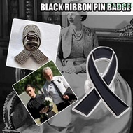 ELEGANT Black Ribbon Pin, Awareness Melanoma Cancer Funeral Ribbon Badge Brooch, Sweet Breast Cancer