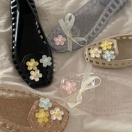 Flower DIY Design Women PVC Shoes Solid Color Breathable Outdoor Shoes