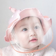 白龍 - 新生嬰幼兒夏季清涼簿款防曬防疫防飛沫漁夫帽/愛心貓咪造型(粉紅色)(附有一個防疫罩)