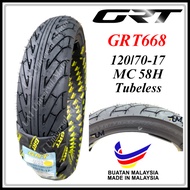 GRT GRT668 TYRE 17 TUBELESS 2024 BUNGA CORSA SPORT RAIN 70/90 80/90 90/80 120/70-17 TIRE TAYAR MOTOS