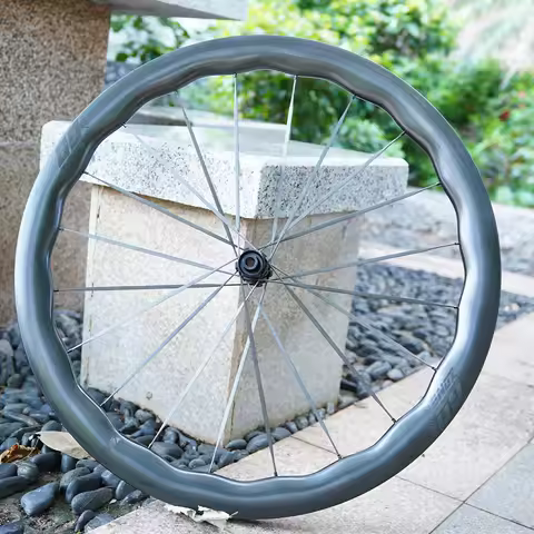 Super Light 1195g 700c 5.2mm Wave Carbon Spoke Wheels Disc Brake 45T Ratchet Gozone R280C Paintless 