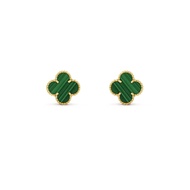 S925 Silver Van Cleef & Arpels Classic Clover Green Stud Earrings