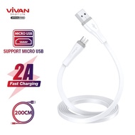 SM200S - KABEL VIVAN MICRO USB ORIGINAL 200CM 200 M FAST CHARGING 2A