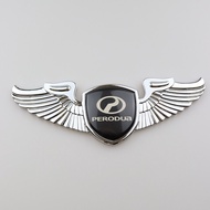 Chrome Wing Emblem Perodua Logo Car Badge Sticker DIY Body Decorative Accessories For Myvi Axia Ativ