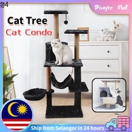 Cat Tree Cat Condo with Scratcher  Hammock Cat Playground Bed Play House Pet Supplies Kucing Scratcher