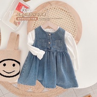 Super cute denim dress with chest pocket for girls (no shirt included), EK205