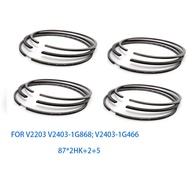 ชุดแหวนลูกสูบ V2403 V2203 D1703 สำหรับชุดซ่อม Kubota STD ขนาด 87 มม. 4 ชิ้น อะไหล่เครื่องยนต์ 1A091-