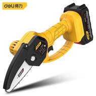 Deli（deli）Small Handheld Wireless Lithium Battery Electric Chain Saw Electric Saw Chain Saw Wood Cutting Saw Carpenter's