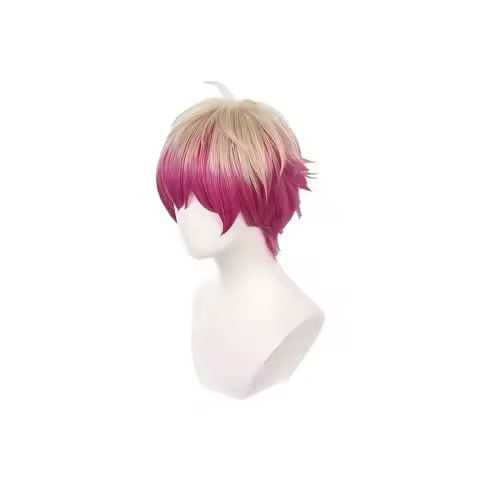 Anime Cosplay Alexis Ness Wig Short Straight Linen Rose Red Synthetic Hair Peluca For Frieren Festiv