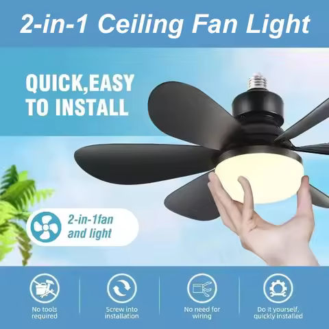 Ceiling Fan Lighting 40W Dimmable Light Color Temperature Modern Ceiling Mount E27 Led electric fan 