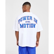 Ready Stock  AYBL Grid Slogan Letter Printed  Cotton Sports Training American Style Fitness Tee