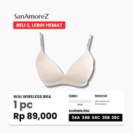 SanAmoreZ Wai 1 PC Seamless Bra Wireless Bra Thin Foam Bra Women's Bra Size 34A-36C Underwire Bra