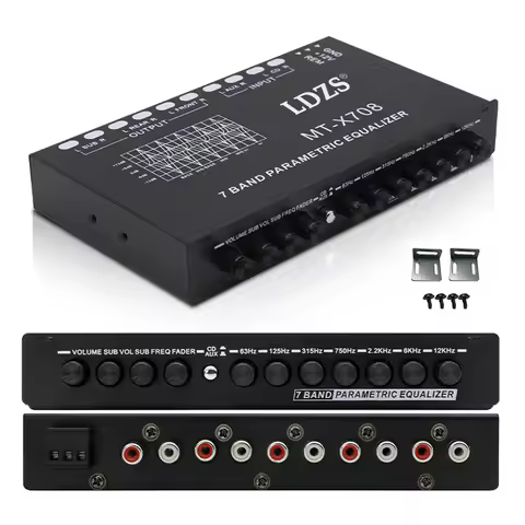 7 Band Car Equalizer Multifunctional Car Audio EQ Tuning Crossover Amplifier Parametric Equalizer Ca