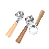 51mm Coffee Bottomless Portafilter with Filter Basket & Wooden Handle Replacement for Delonghi EC680