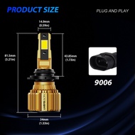 Novsight N74Y หลอดไฟ LED สีเหลือง 9005 9006 H1 H7 H11 ไฟสูง-ต่ำ ไฟตัดหมอก 72W 15000 ลูเมน 3000K สว่า