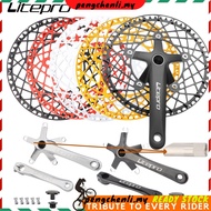 Litepro Set Crank Kit Folding Road Bike Model Hollow Crank Spare Parts Crank Integrated Single Crankset Crank Ring + Round Chain Ring 53T 56T 58T Chainring 130 BCD