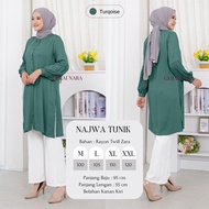 Baju Najwa Tunik Polos Tunik Rayon Twill Premium Lengan Balon