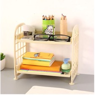 2-Tier Multifunctional Mini Plastic Table Shelf Multipurpose Kitchen Office Dressing Table Shelf 2-T